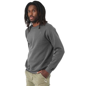 Bella + Canvas Men Sponge Fleece Raglan Crewneck 100% Cotton <b>Sweatshirt</b> - Product Image 4