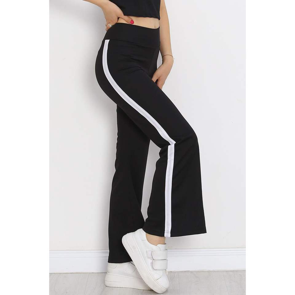 Striped High Waist Trousers Black and White 20008.1567.