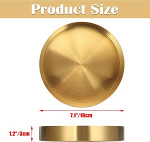 Contemporary Gold Metal Eco-Friendly Tray Sustainable Plate <b>Dish</b> Home Decor Dresser Decorative Trays Key Trinket <b>Candle</b> Jewelry - Product Image 6