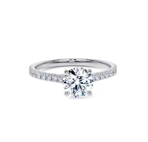 10k Yellow Gold, Rose Gold & <b>White</b> Gold Round Brilliant Cut Lab Grown Diamond Wedding Ring Round Cut Diamond Engagement Ring - Product Image 1