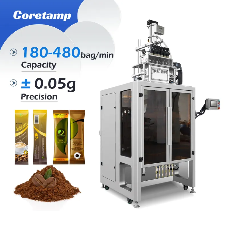 Automatic Ginseng Powder High Speed Protein Packaging Multi-lane Solid Drink Stick Back Sealing 3 5 7 G Coffee Packing Machine
