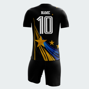 Ensemble short et maillot de football personnalisé imprimé, haute qualité, transfert thermique, respirant, 100 % polyester, séchage rapide, anti-humidité, devant - Product Image 5