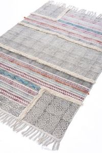 Tapis Dhurrie en laine indienne tissé à la main personnalisable tapis lavable abstrait de style oriental pour la prière à la maison décoratif voiture/voyage - Product Image 6