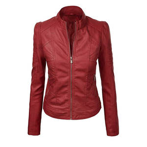 Chaqueta de Cuero para Mujer, Estilo Elegante, Chaqueta de Cuero para Mujer con Acabado Premium, Ropa Exterior - Product Image 1