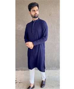 Robe Abaya musulmane élégante pour hommes, tissu Pathani d'hiver, col à boutons, chaîne, manches longues, style modeste pour femmes musulmanes - Product Image 4