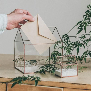 Decoración de jardinería interior planta de aire suculenta casa grande en forma de vidrio geométrico DIY terrario caja de tarjeta de vidrio con tapa - Product Image 3