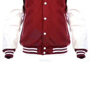 Chaqueta Universitaria Color Granate y Blanca con Forro de Viscosa Suave, Cierre de Botones a Presión y Dobladillo y Puños de Punto Acanalado - Product Image 6