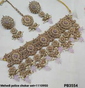 Chapado en oro antiguo hermoso impresionante circonita cúbica cristal colgante gota gargantilla collar de boda joyería con pendientes para mujer - Product Image 5