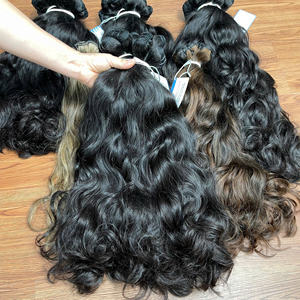 Extensiones de cabello humano vietnamita crudo de trama ondulada natural disponible en stock - Product Image 3
