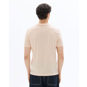 Camiseta de Cuello Redondo para Hombre, Corte Regular, Algodón Jersey, Color Sólido, Estilo Casual, Manga Corta, Rosa Claro - Product Image 2