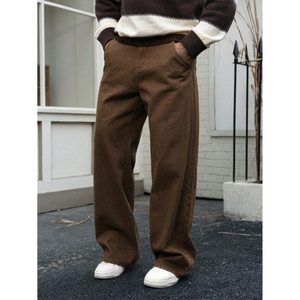 Jean en denim ample et droit pour femme, style vintage, coupe large, tissu écologique respirant, délavé, taille automne - Product Image 3