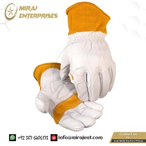 Guantes de fundición y soldadores a granel personalizados Guantes de soldadura de marca privada con logotipo y diseño personalizado de cuero natural - Product Image 2