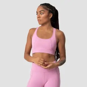 新款健身房定制环保女性运动文胸可调健身高冲击白色瑜伽文胸自有品牌