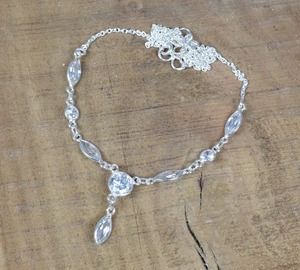 Topaze bleue 925 argent Sterling à facettes pierre précieuse naturelle Designer chaîne collier Marquise collier bijoux faits à la main cadeau pour elle - Product Image 2