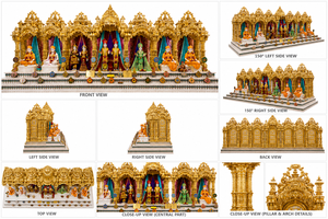 Buy Gold Carved Iskcon Temple Manufacturers Customized Pooja Mandir <b>Cabinets</b> Big BAPS Shri Swaminarayan Mandir for Satsang <b>Halls</b> - Product Image 6