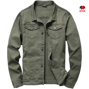 Fournisseur de vêtements, veste en jean sur mesure, veste en jean surdimensionnée pour homme, veste en jean à fermeture éclair délavée à l'acide pour homme - Product Image 1