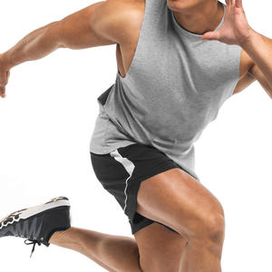 Débardeur de gymnastique pour hommes de marque privée personnalisable vêtements de sport en coton respirants sans manches rapides et gratuits débardeurs décontractés de sport - Product Image 2