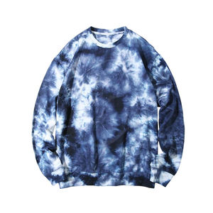 Haute qualité hommes cravate teinture bande dessinée personnage imprimé col rond sweat à manches longues brodé couleur bloquant tricoté tissage - Product Image 1