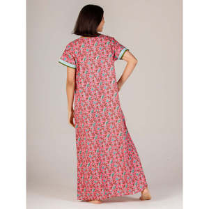 Evolove Women's 100% Cotton Printed Maxi Nightgown-Super Soft Buttoned Sleepwear for Ladies - Product Image 5