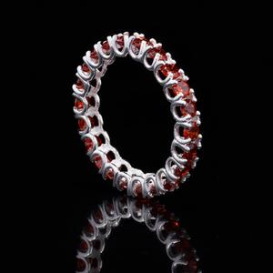 แหวนโกเมนทรงกลมสไตล์โบฮีเมียนสำหรับเป็นของขวัญวันเกิดหรือวันครบรอบปี925เงินสเตอร์ลิงตลอดไป - Product Image 5