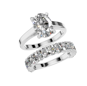 ชุดแหวนแต่งงานสำหรับผู้หญิงประดับเพชรสีทอง14k ประดับห้องแลปเพชรสวยงามหรูหราผลิตจากอินเดีย - Product Image 5