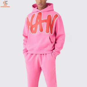Men's Custom Hoodie & Sweatpants Set Heavy Weight Fleece <b>Football</b> Tracksuit Jogger Autumn Winter Casual Sportswear - Product Image 3