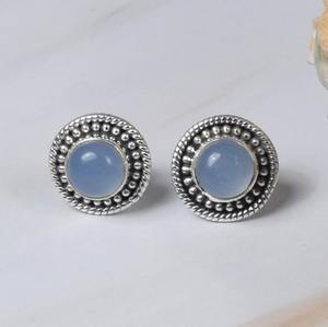 Calcédoine bleue pendentif chaîne de pierres précieuses en argent Sterling 925 avec chaîne pendentif élégant mai cadeau de naissance pour anniversaire - Product Image 4