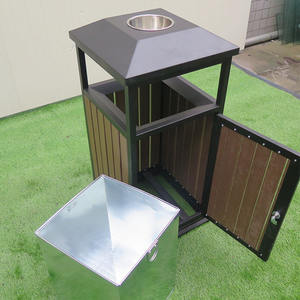 Vente chaude wpc bois + acier galvanisé poubelle de recyclage des déchets poubelle unique petite poubelle extérieure <span class=keywords><strong>à</strong></span> <span class=keywords><strong>vendre</strong></span> - Product Image 2