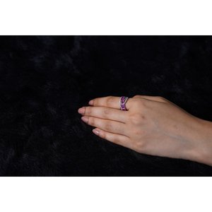 Bague en rubis taillée au platine - Argent sterling 925 - Bijoux fins - Product Image 1