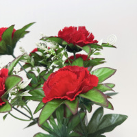 Fleurs artificielles mixtes : bouquet de lys et œillets avec bourgeons de baies pour la décoration des fêtes, cadeaux de Noël et décoration intérieure