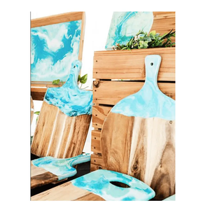 Planche à découper en bois et en résine personnalisée Blocs à découper Ustensiles de cuisine pratiques Gadgets Planche à découper en bois en résine au design populaire - Product Image 1