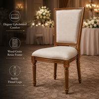 Chaises empilables modernes en plastique PP de haute qualité, style Louis français, pour hôtels, banquets, mariages, fêtes, design vintage en résine