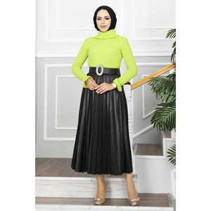 Suéter de Punto Verde Fluorescente para Mujer, con Detalle de Volantes, Transpirable, Estilo Casual Y2K para Otoño/Invierno, con Logotipo Delantero - Product Image 4