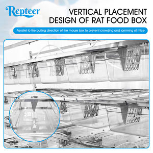 Repteer 202 <span class=keywords><strong>Cage</strong></span> à rats en acier inoxydable massif de grande taille et élégante CXCL005 avec système d'abreuvement 36 et bac en plastique - Product Image 4