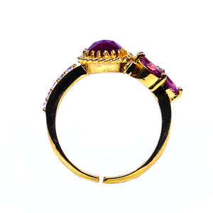 Everyday Wear Classic <b>Couple</b> <b>Ring</b> 925 Sterling <b>Silver</b> Gold Plated Featuring Tourmaline White Topaz Gemstone Fashion Jewelry - Product Image 3