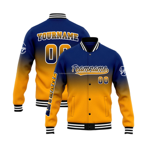 Chaqueta Varsity Personalizada de Mezcla de Lana con Detalle Bordado, Cuello Alto, Resistente al Viento, Ropa de Calle para Marcas - Product Image 1