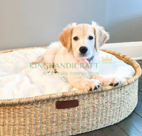 Lits tissés à la main pour chiens et chats, maison de couchage en jonc de mer pour animaux de compagnie naturel de haute qualité, solide et robuste, vente en gros