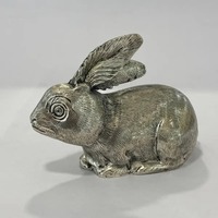 Estatua de Conejo de Aluminio, Diseño Art Deco, Decoración Ecológica para el Hogar, Adorno Navideño para Mesa de Sala de Estar