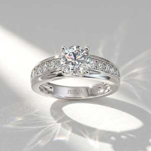 Jeulia Luxury Channel <b>Set</b> Round Cut Sterling <b>Silver</b> Fashion <b>Ring</b> - Product Image 5