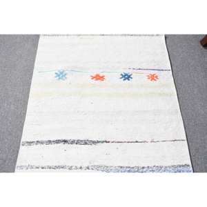 Tapis moderne blanc bleu 2,1x8,9 pieds Tapis turcs - Product Image 3