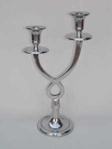Portavelas de Menorah trenzado elegante niquelado de aluminio Estilo nórdico elegante increíble portavelas Jewesh de lujo Multi llama - Product Image 5