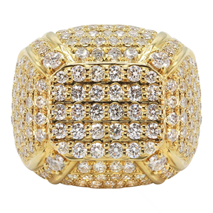 แหวนฮิปฮอปทองคำ10K 14K 18K สุดหรูสำหรับผู้ชายได้รับการรับรองจาก Gia พร้อมเพชรเต็มรูปแบบ & ตัวอักษรในแล็บปลูกไอซ์กับงานแต่งงาน - Product Image 1