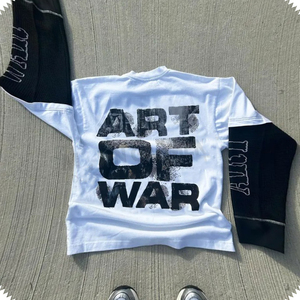 Camiseta de Manga Larga de Doble Capa con Serigrafía Personalizada de Alta Calidad para Hombre, Corte Regular, Estilo Casual Urbano, Fabricante OEM - Product Image 2