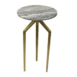 High Quality Aluminium Round Coffee <b>Side</b> <b>Table</b> With Metal Legs <b>Gold</b> Finished and Top Marble Modern <b>Side</b> <b>Table</b> - Product Image 5
