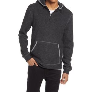 Último diseño casuales de los hombres de moda al aire libre Streetwear en blanco ligero mitad Zip Sudadera con capucha sudaderas con capucha - Product Image 1