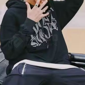 Mode tendance tenue nouveau design à manches longues hommes strass à capuche Slim Fit solide couleur unie hommes sweats à capuche - Product Image 5