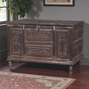 Boîte de rangement décorative en bois vintage - Product Image 2