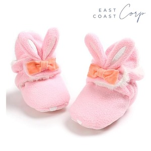 Cozy <b>Fleece</b> Booties for Newborns Winter <b>Slippers</b> with Grippers Soft Sole Infant First Walker Crib Shoes That Stay on - Product Image 1