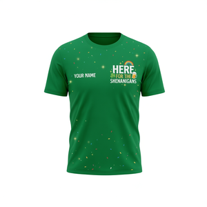 T-Shirt Unisex Personalizzata per San Patrizio, Club dei Scherzi, Grafica Leprechaun, Divertente Quadrifoglio Irlandese Verde, Personalizzabile Promozionale - Product Image 2