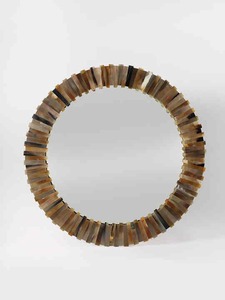 Elegante moderno hogar Oficina decorativo pared espejo hecho a mano cuerno incrustaciones marco Vintage Boho Chic acento - Product Image 4